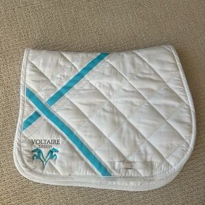 Voltaire Design White and Blue Jump Saddle Pad Size Full